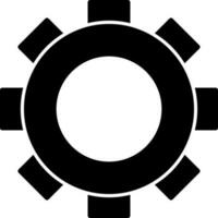 Glyph icon or symbol of setting or cogwheel. vector