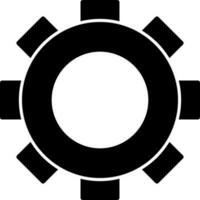 Glyph icon or symbol of setting or cogwheel. vector