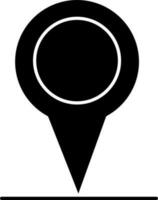 Black and White map pointer icon in flat style. vector