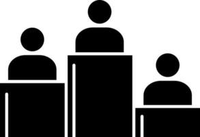 Black and White human resource or winner podium icon. vector