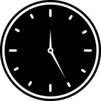 Illustration of a wall clock in Black and White color. vector