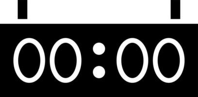 Digital clock glyph icon. vector