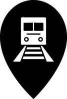 Train location pointer sign or symbol. vector