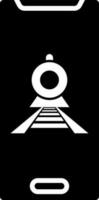 Train app in smartphone icon. vector