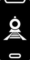 Train app in smartphone icon. vector