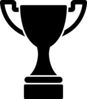 Black and White illustration trophy cup icon. vector