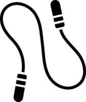 negro y blanco salto a la comba cuerda icono en plano estilo. vector