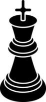 King chess glyph icon or symbol. vector