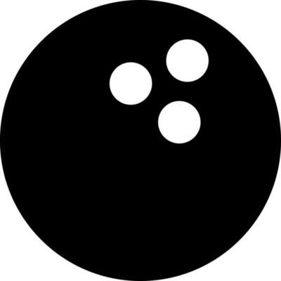 Bowling ball icon in Black and White color.