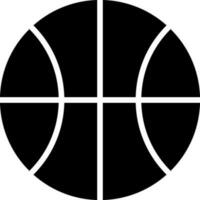 Black and White illustration of basketball flat icon. vector