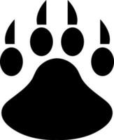 Flat style paw icon in black color. vector