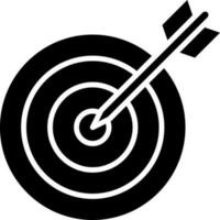 Target with arrow icon in Black and White color. vector