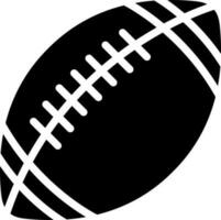 rugby pelota icono en negro y blanco color. vector