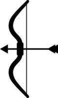 Bow and arrow icon in black color. vector