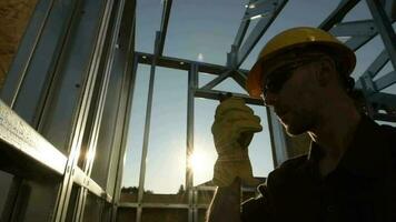 Walkie Talkie Construction Site Conversation Between Workers. video