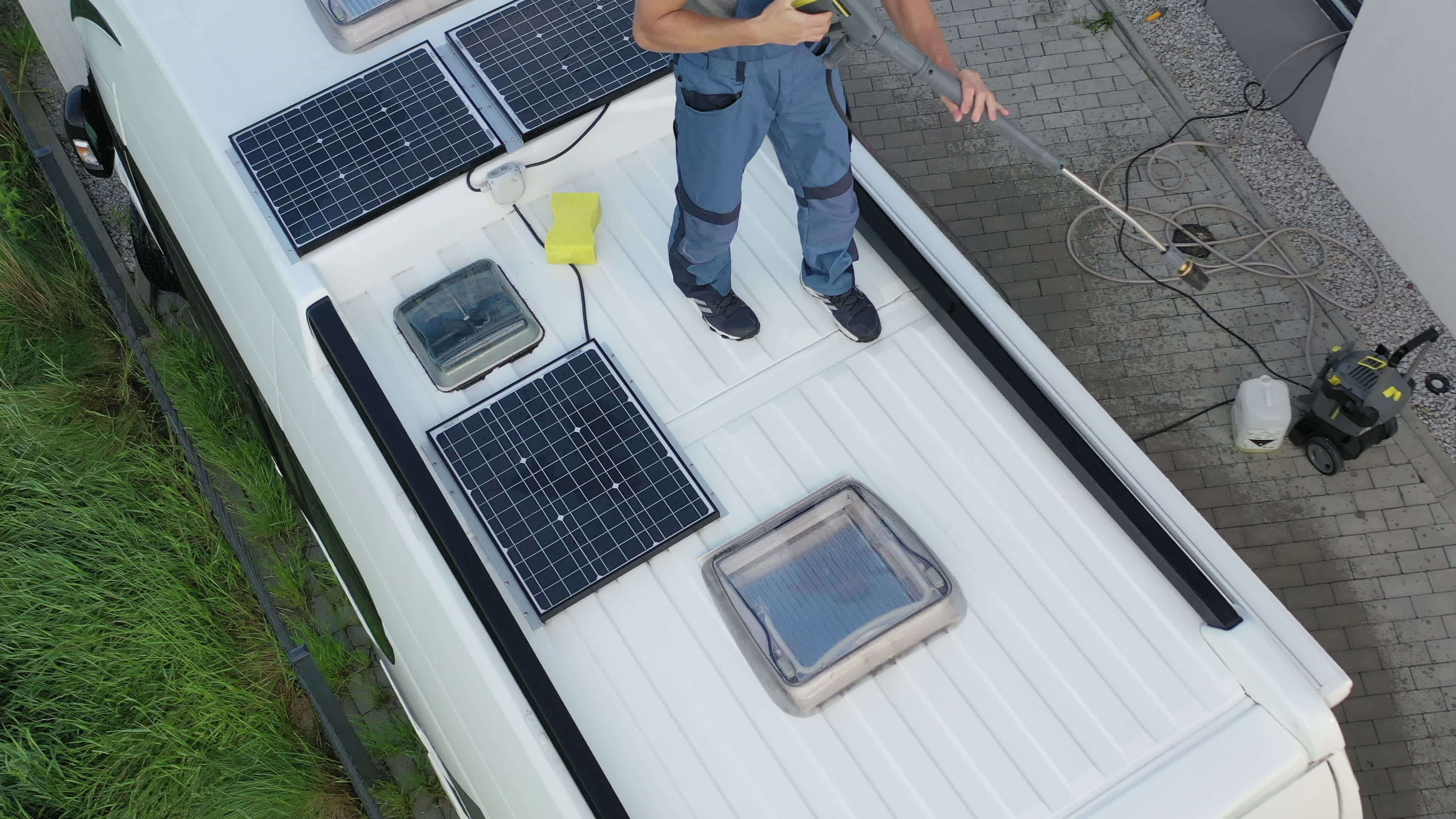 Cleaning Outside Of Camper Van. 24277735 Stock Video at Vecteezy