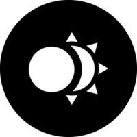 Illustration of eclipse glyph icon. vector