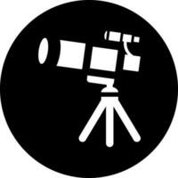 Flat style telescope icon in Black and White color. vector