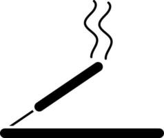 Incense stick icon in black color. vector