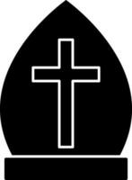 Isolated of pope icon in black color. vector