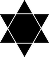 Isolated star of david icon in black color. vector