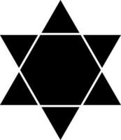 Isolated star of david icon in black color. vector