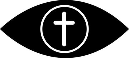 Black and White Christianity icon in flat style. vector