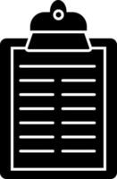 Black and White illustration of clipboard icon. vector