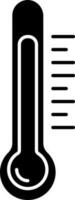 negro y blanco termómetro icono en plano estilo. vector