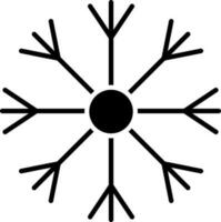 Glyph snowflake icon or symbol. vector