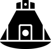 Space capsule glyph icon in flat style. vector