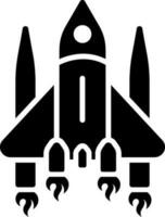 negro y blanco ilustración de aeronave icono. vector