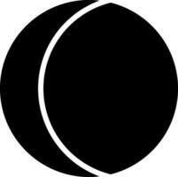 Luna eclipse icono en negro y blanco color. vector