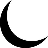 Crescent moon icon in black color. vector