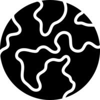 Black and White earth planet icon in flat style. vector