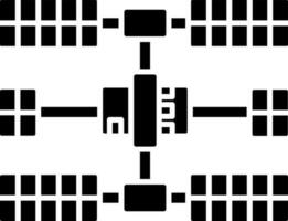 Space station icon glyph icon in flat style. vector