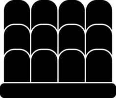 Icon of Audience seats in Black and White color. vector