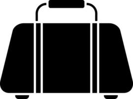 Black and White glyph icon of sports bag. vector