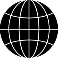 Flat style Black and White globe icon. vector