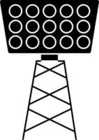 Flat icon of lamp post or stadium lights. vector