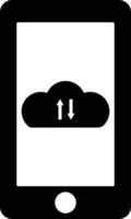 Cloud data transfer from smartphone icon. vector