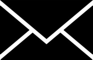 Envelope or email icon in Black and White color. vector