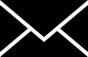 Envelope or email icon in Black and White color. vector