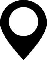 Map pin icon in black color. vector