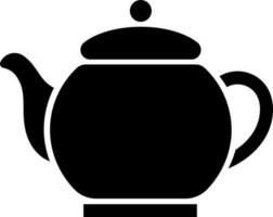 Black and White illustration of teapot icon. vector