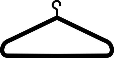 Hanger in black color. Glyph icon or symbol. vector