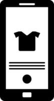 Online shopping icon with smartphone. Glyph icon or symbol. vector