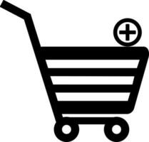 Add to shopping cart. Glyph icon or symbol. vector