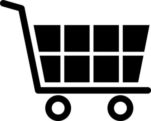 Shopping cart icon in Black and White color.