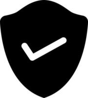 Verify security glyph icon or symbol. vector